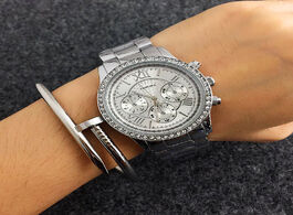 Foto van Horloge relogio contena crystal diamond watch luxury rose gold women watches fashion s full steel wr