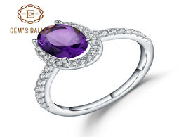 Foto van Sieraden gem s ballet 925 sterling silver 1.30ct oval natural amethyst dazzling halo engagement ring