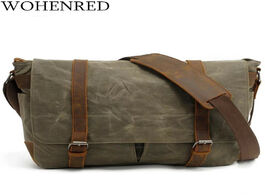 Foto van Tassen men s messenger bags 14 inch laptop briefcase bag vintage waterproof school satchels canvas l