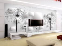 Foto van Woning en bouw custom wall cloth 3d stereo dandelion lattice modern art painting living room tv back