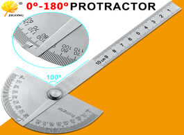 Foto van Gereedschap stainless steel round head 180 degree protractor angle finder rotary measuring ruler mac