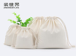 Foto van Tassen 130g natural color cotton eco drawstring bag packaging gift custom logo printed jewelry chris