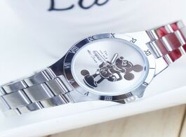 Foto van Horloge new arrival luxury brand mickey minnie watch fashion silver students wristwatch full steel w