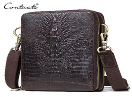 Foto van Tassen top quality men messenger shoulder bag genuine leather vintage s crocodile crossbody with car
