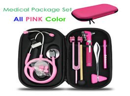 Foto van Schoonheid gezondheid pink home medical health monitor storage case kit with stethoscope otoscope tu