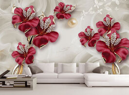 Foto van: Woning en bouw custom wall cloth relief flowers jewelry photo murals wallpapers for 3d living room t