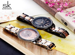 Foto van Horloge women rose gold watch fashion top brand luxury crystal dial wrist watches ladies girl clock 