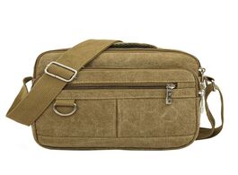 Foto van Tassen men s bag casual canvas shoulder large capacity multi pocket handbag messenger for male 2020 