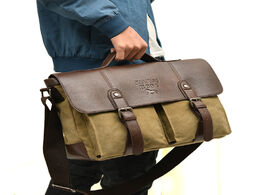 Foto van Tassen outdoor vintage men messenger bags male shoulder bag canvas with pu leather high capacity cro