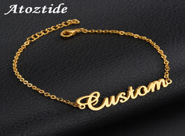 Foto van Sieraden atoztide personalized custom name bracelet for women stainless steel charms handmade engrav