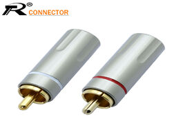 Foto van Elektrisch installatiemateriaal 2pcs 1pair gold plated rca connector male plug adapter video audio w