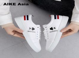 Foto van Schoenen 2019 spring and summer new white shoes fashion flat women leather ladies female sneakers ca