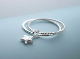 Foto van Sieraden 925 sterling silver double star open rings for women fashion girl hypoallergenic jewelry vr
