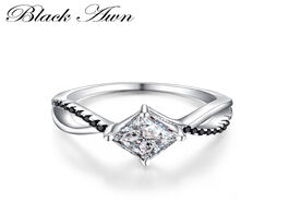 Foto van Sieraden black awn 2020 genuine 100 sterling 925 silver jewelry square engagement rings for women wh