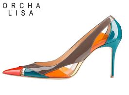 Foto van Schoenen orcha lisa new stiletto heel shoes woman pumps ladies ultra high heels patent leather point