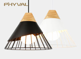 Foto van Lampen verlichting phyval pendant lamp modern e27 lights wood for bedroom hanging nordic aluminum la