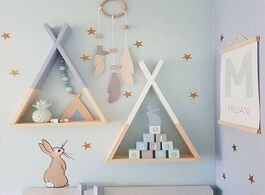 Foto van Huis inrichting 1pc living room wooden triangles storage holder rack decor wall mounted shelf bedroo