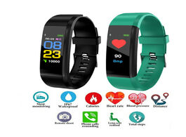 Foto van Horloge color screen smart bracelet sports pedometer watch fitness running walking tracker heart rat