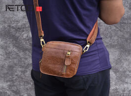 Foto van Tassen aetoo casual flap men messenger bag cowhide leather small shoulder mini s