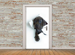 Foto van Huis inrichting mural paper print art 3d creative animal dog pvc door stickers home decor picture se