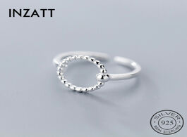 Foto van Sieraden inzatt real 925 sterling silver geometric hollow round ring for fashion women party gift fi