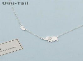 Foto van Sieraden uini tail hot new 925 sterling silver cute elephant micro inlaid necklace korean fashion tr