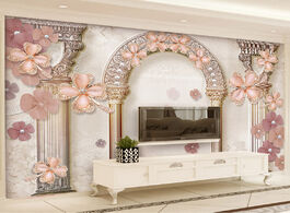 Foto van Woning en bouw european style rome column jewel pearls photo murals wallpaper 3d living room tv sofa