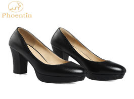 Foto van Schoenen phoentin platform shoes high heels black slip on women pumps 2018 elegant ladies dress free