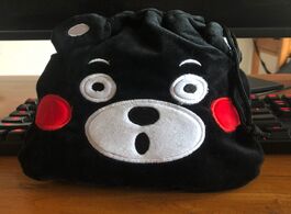 Foto van Tassen bear kumamon anime drawstring bags plush storage handbags makeup bag coin purses unisex new
