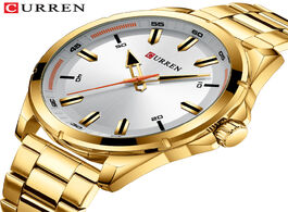 Foto van Horloge curren gold watches for men simple business design wristwatches with stainless steel band ma