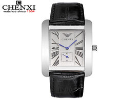 Foto van Horloge chenxi high quality men black lleather quartz movement male watches business casual style wa