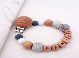 Foto van Baby peuter benodigdheden handmade free personalized name speenclips wood silicone pacifier clips sa