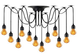 Foto van Lampen verlichting retro e27 classic edison lamp spider pendant adjustable diy art ceiling hanging l