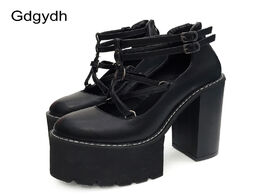 Foto van Schoenen gdgydh 2020 fashion women pumps high heels zipper rubber sole black platform shoes spring a