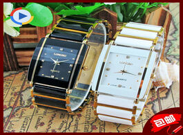 Foto van Horloge fashion longbo brand diamonds elegant men ladies dress wristwatches analog quartz ceramic st