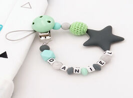Foto van Baby peuter benodigdheden colorful silicone personalized letter pacifier clips funny chupetero chain