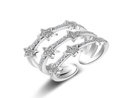 Foto van Sieraden xiyanike 925 sterling silver star jewelry multi layer resizable cz zircon rings for women g