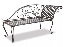 Foto van Meubels chaise longue de jardin 128 cm acier antique marron weather resistant and highly durable gar