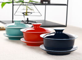 Foto van Huis inrichting indigo glaze ceramic tea tureen cup hand painted red cover bowl set 150ml blue gaiwa