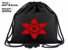 Foto van Tassen drawstring backpack bag of anime naruto black sports fashion travel rucksack
