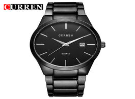Foto van Horloge curren luxury classic fashion business men watches display date quartz watch male wristwatch