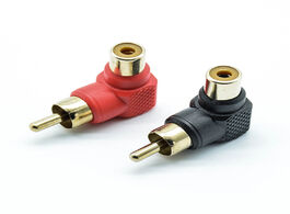 Foto van Elektrisch installatiemateriaal 2pcs 90 degree rca right angle connector plug adapters male to femal