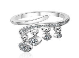 Foto van Sieraden xiyanike 925 sterling silver luxurious crystal tassel pendant ring twist design cubic zirco
