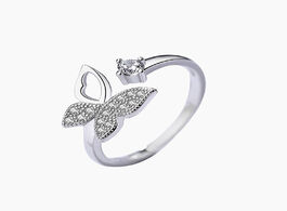 Foto van Sieraden xiyanike 925 sterling silver hot sale color butterfly with crystal stone open ring for wome