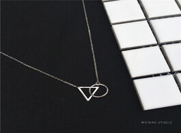 Foto van Sieraden xiyanike 925 sterling silver short necklace minimalist clavicle chain female triangle round