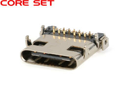 Foto van Elektrisch installatiemateriaal smt micro usb 3.1 socket connector smd 24p type c female dip4 dip fo