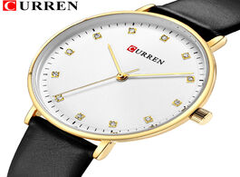 Foto van Horloge curren hot fashion diamond wrist watches womens slim comfortable leather watch quartz ladies