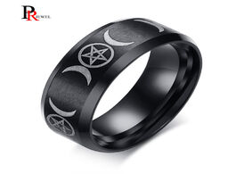 Foto van Sieraden basic men ring with engraved triplegoddess zelda stainless steel black rings customize reco