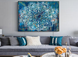 Foto van Huis inrichting full square round drill 5d diy diamond painting abstract mandala flower 3d embroider