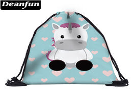 Foto van Tassen deanfun unicorn drawstring bag 3d printing cute gift for girls school 60062